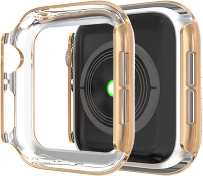 [5-Pack] Protector Case Compatible with Apple Watch Series 3 Series 2 Series 1 38Mm Cover, without Screen Film, Double Row Bling Crystal Diamonds Protective Cover Bumper Frame Accessories (38Mm)